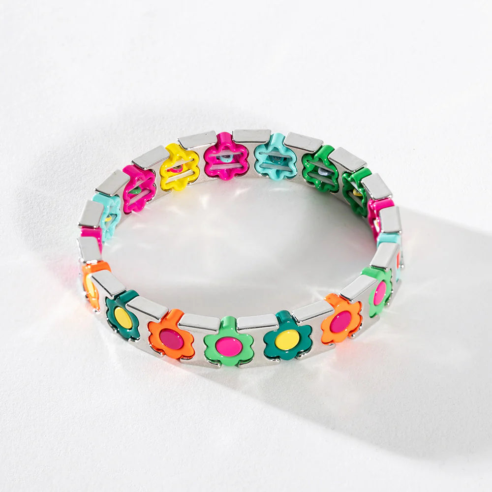 Silver Enamel Bracelets