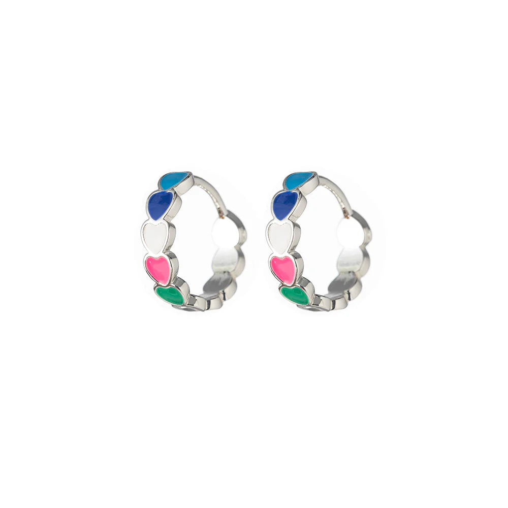 Petite Bling Earrings Multi Heart