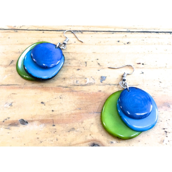 3 Slices Tagua Earrings