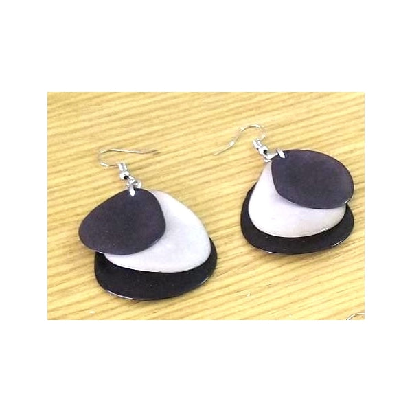 3 Slices Tagua Earrings