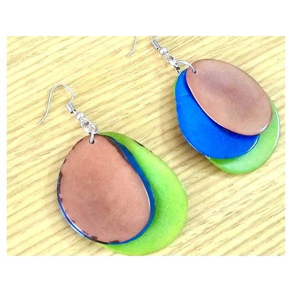 3 Slices Tagua Earrings