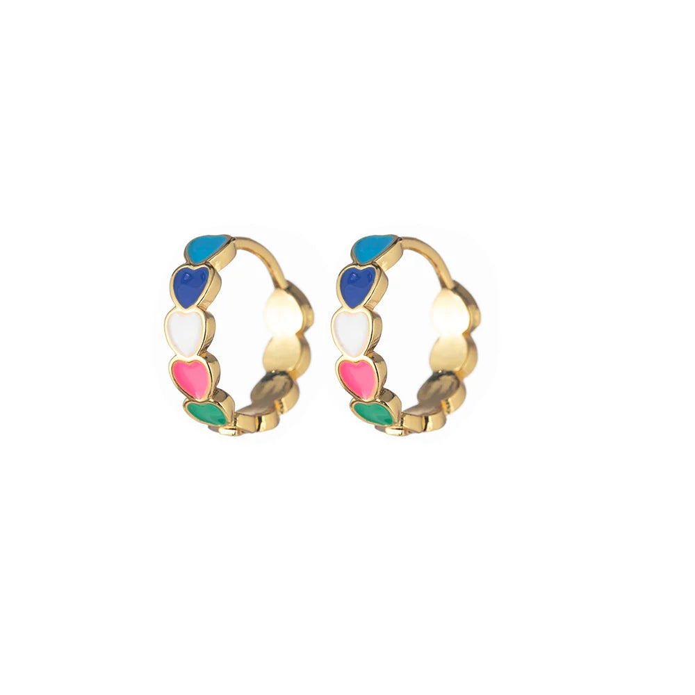 Petite Bling Earrings Multi Heart