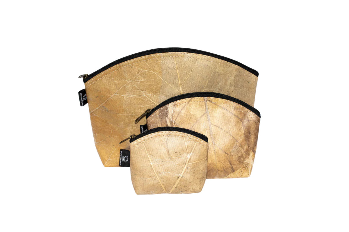 Leaf Leather Cosmetic Bag