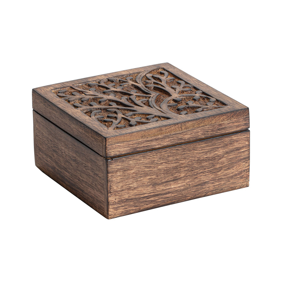 Mill &amp; Hide - Want + Home- Handcrafted Square Tree of Life Box