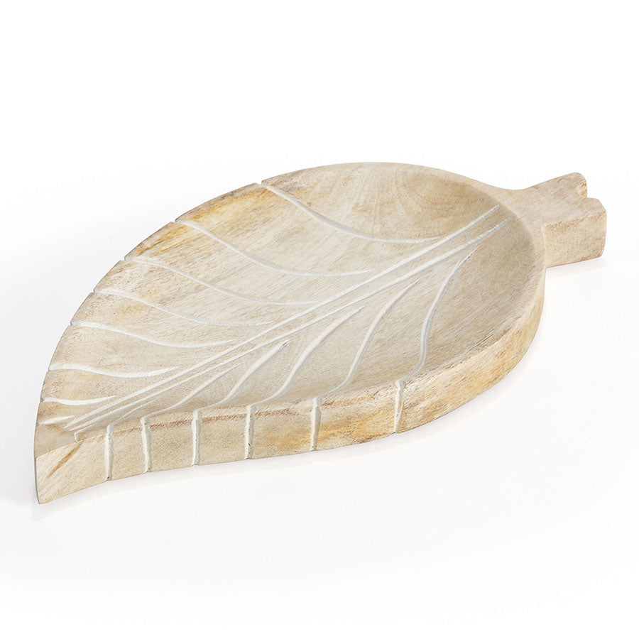 Mill &amp; Hide - Want + Home- Handcarved Leaf Shape Tray