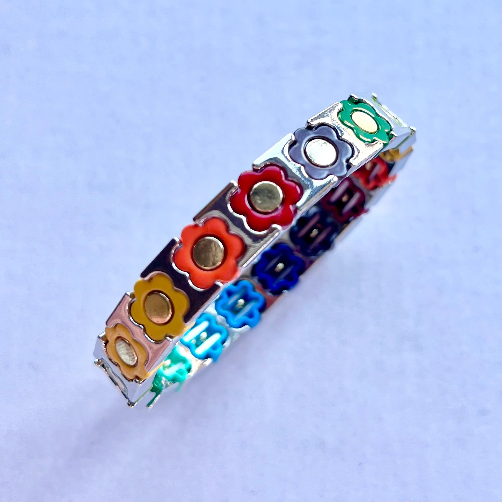 Silver Enamel Bracelets