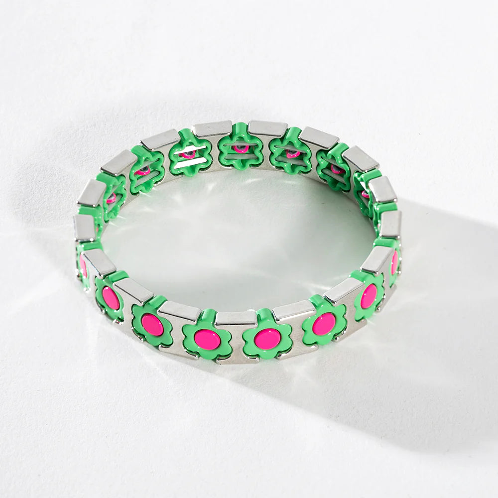 Silver Enamel Bracelets