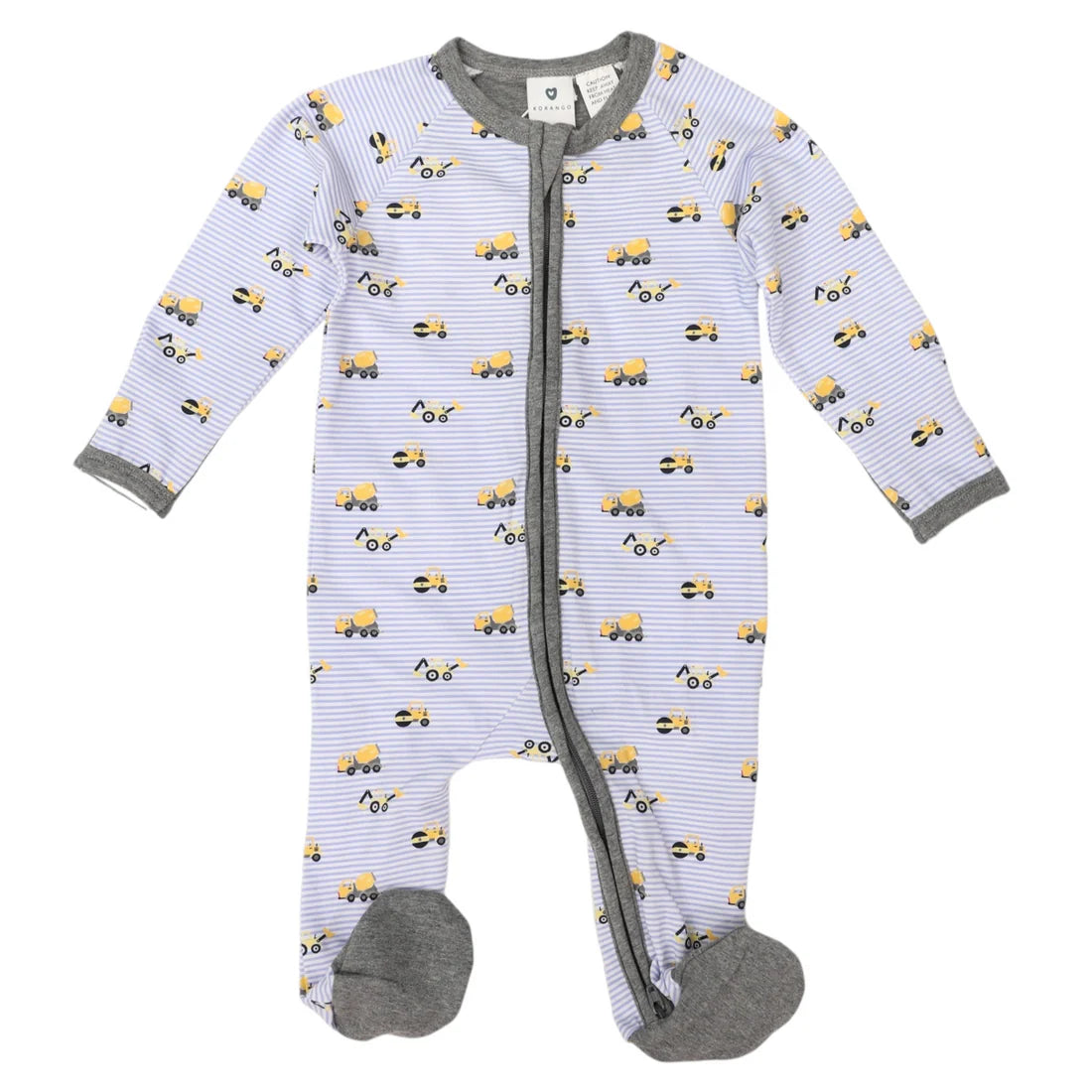 Trucks &amp; Diggers Long Sleeve Zip Romper - Blue