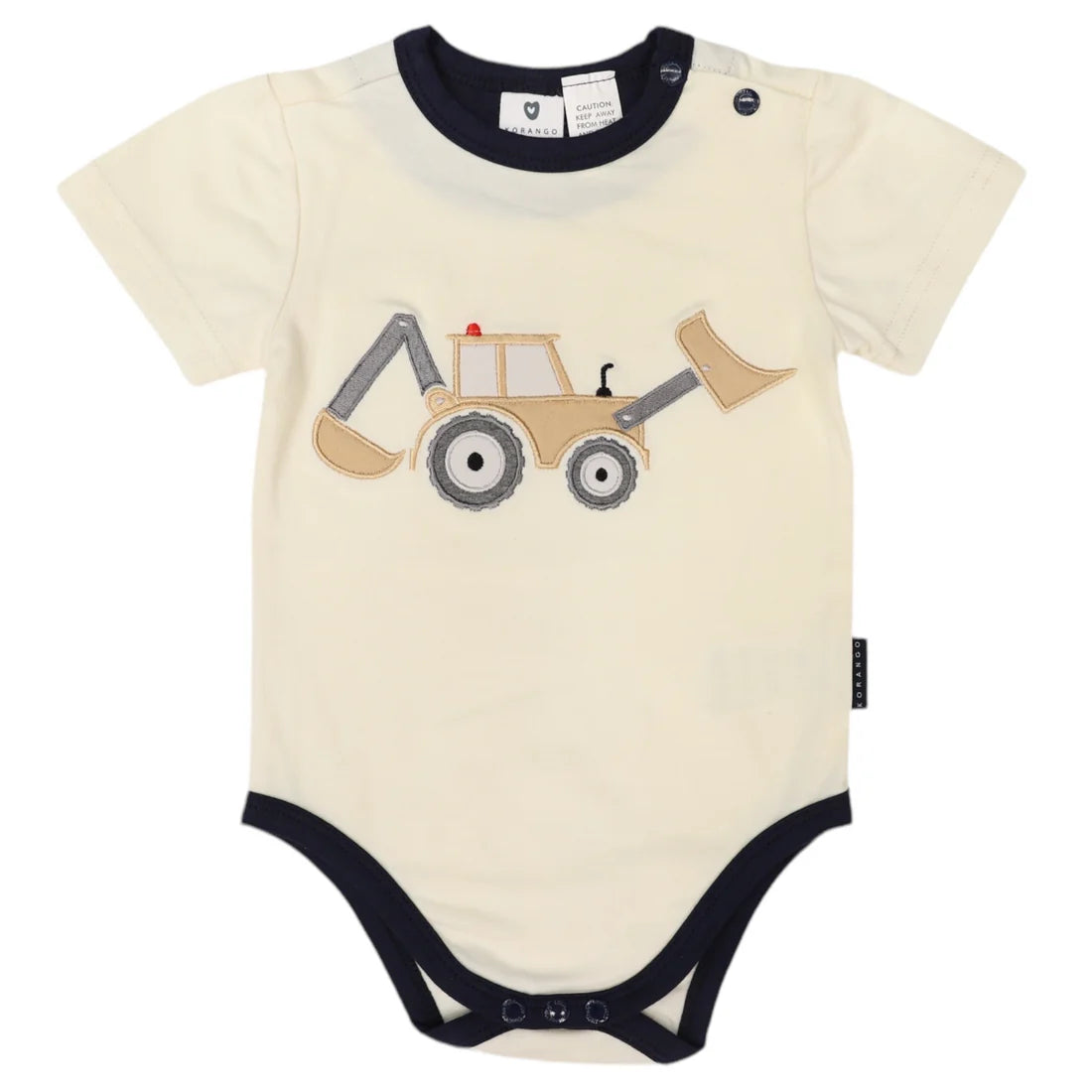 Digger Appliqued Bodysuit - Cream