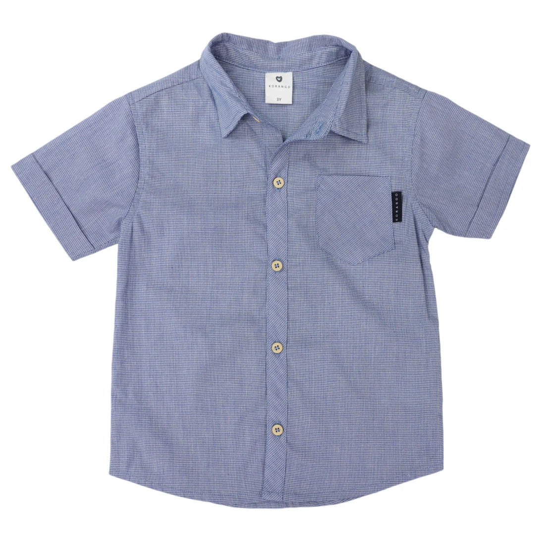 Short Sleeved Shirt Check - Blue