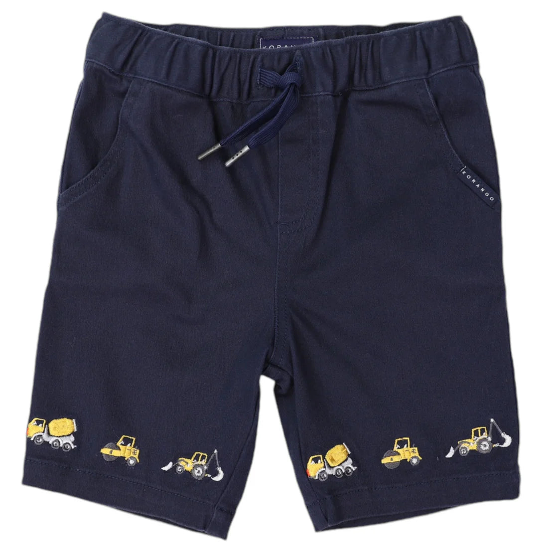 Trucks and Diggers Embroidered Twill Short - Navy