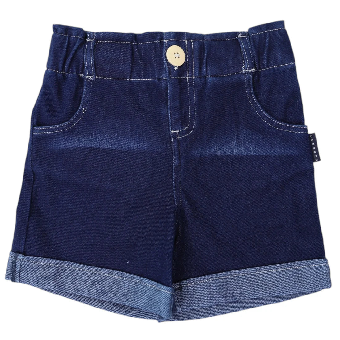 High Waisted Denim Shorts - Dark