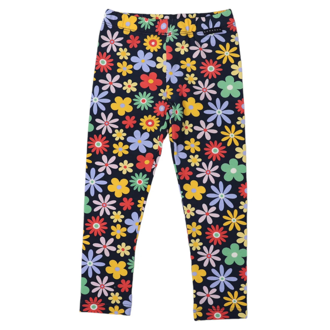 Flower Print Cotton Legging - Navy