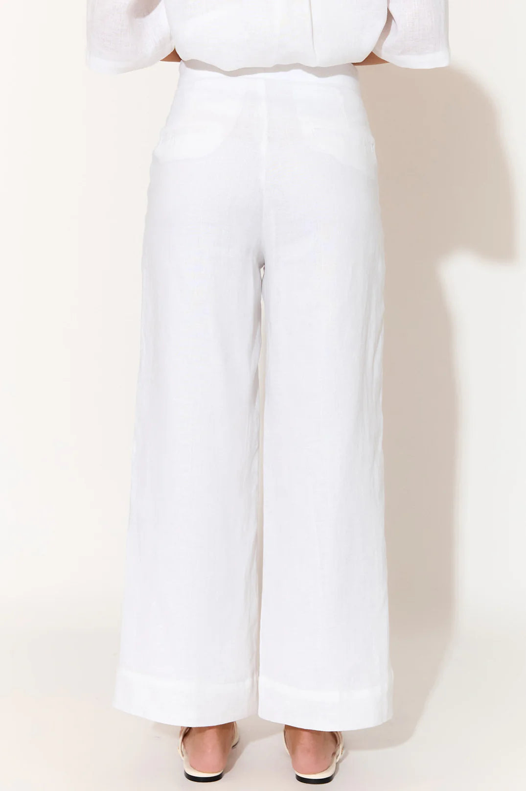 Mill & Hide - adorne - Nisha Cropped Linen Pant White