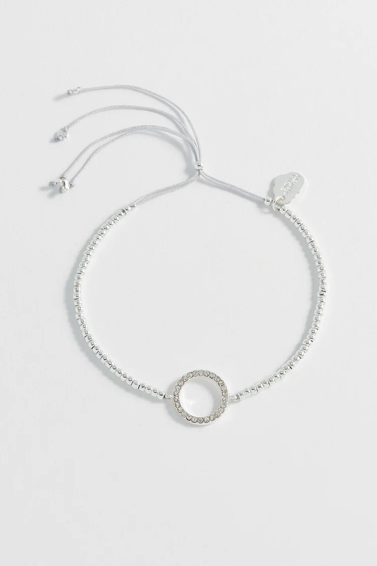 EB - White Cz Circle Louise Bracelet Silver Plated