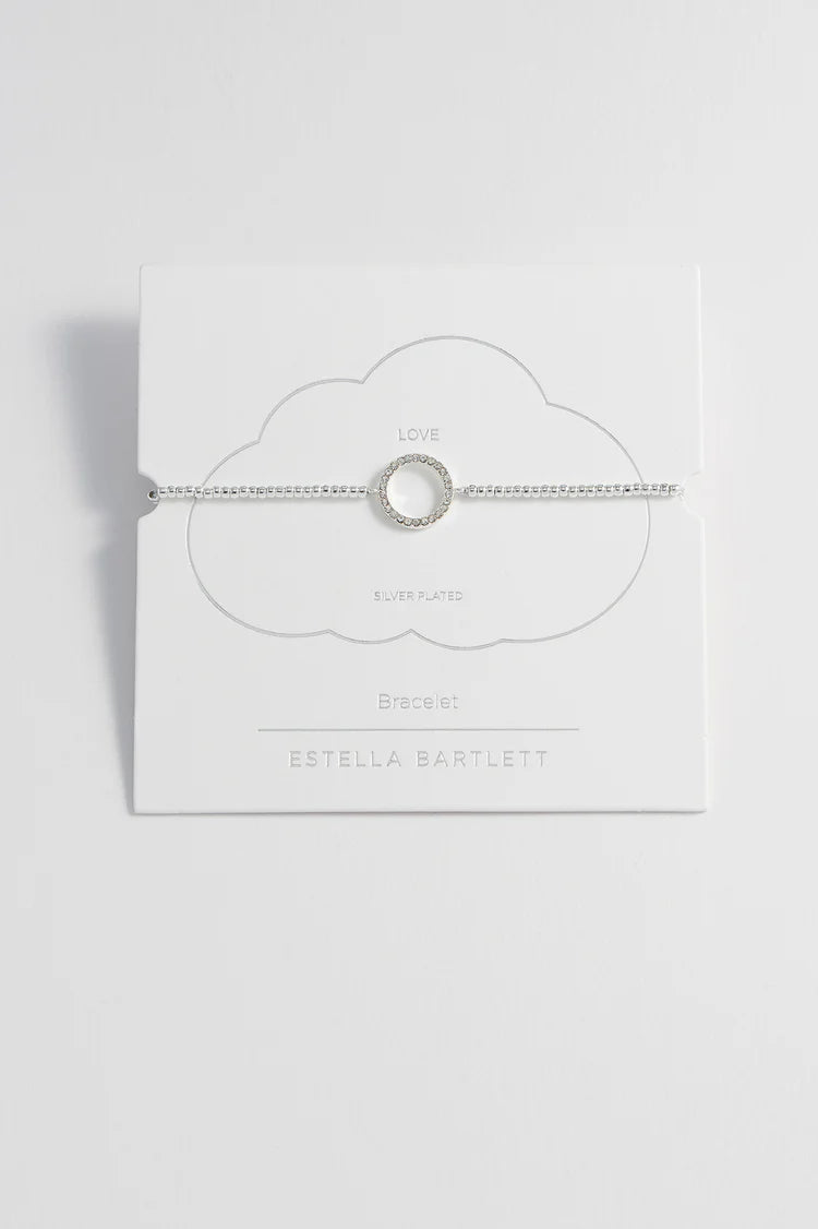 EB - White Cz Circle Louise Bracelet Silver Plated