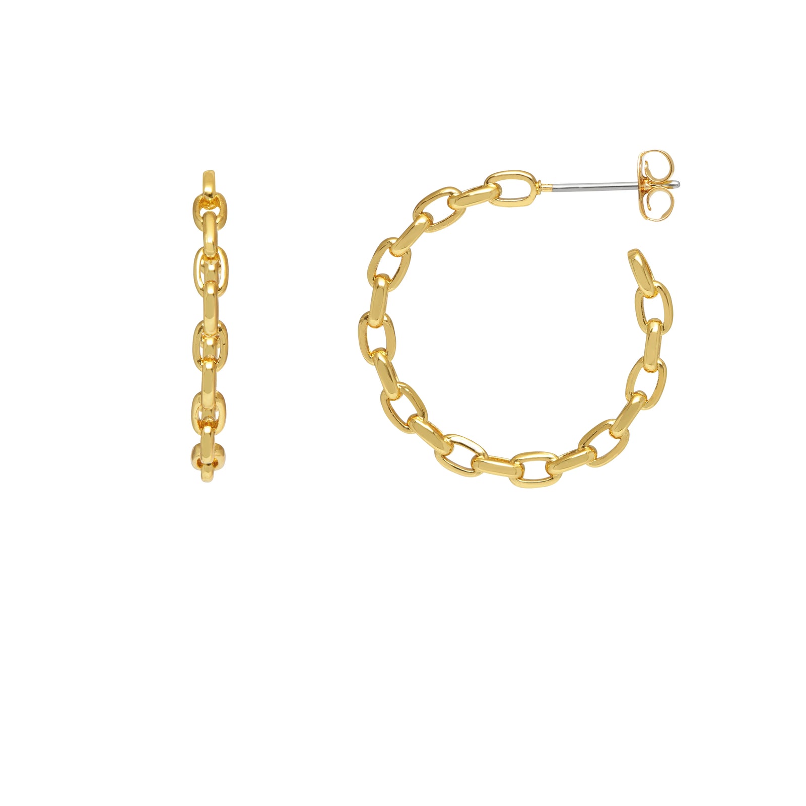 EB - Chain Hoop Earrings Gold Plated