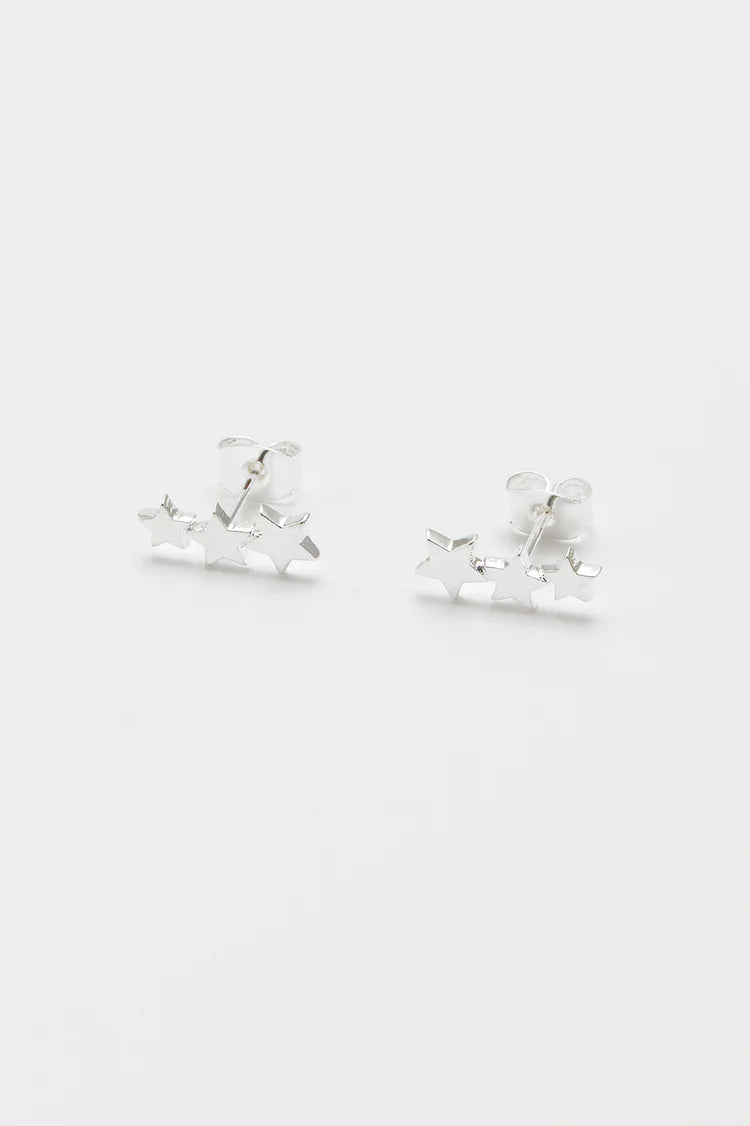 EB - Trio Star Studs Silver Plated