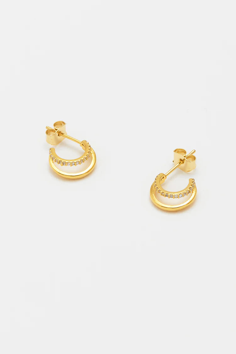 EB - Double Illusion Hoop Earrings Gold Plated