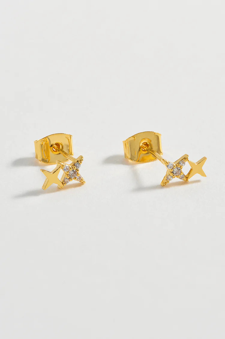 EB - Duo Star Studs Gold Plated