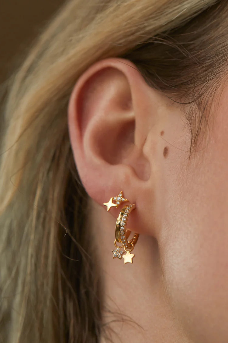 EB - Duo Star Studs Gold Plated