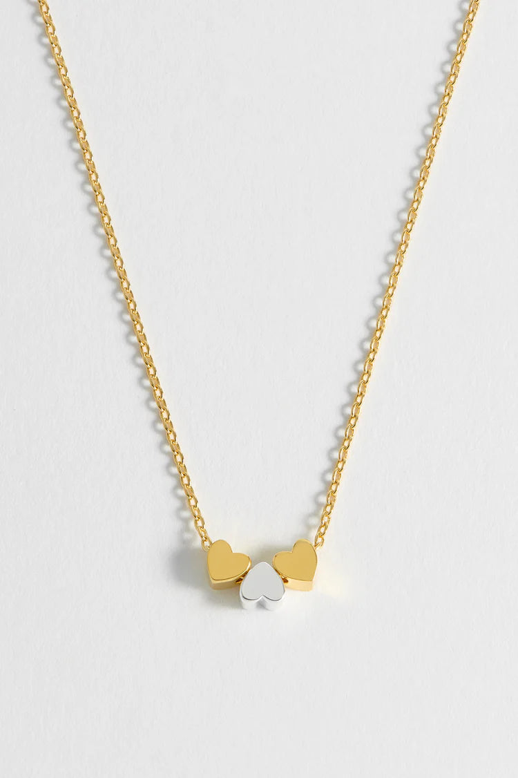 EB - Multi Heart Bead Necklace Gold Plated