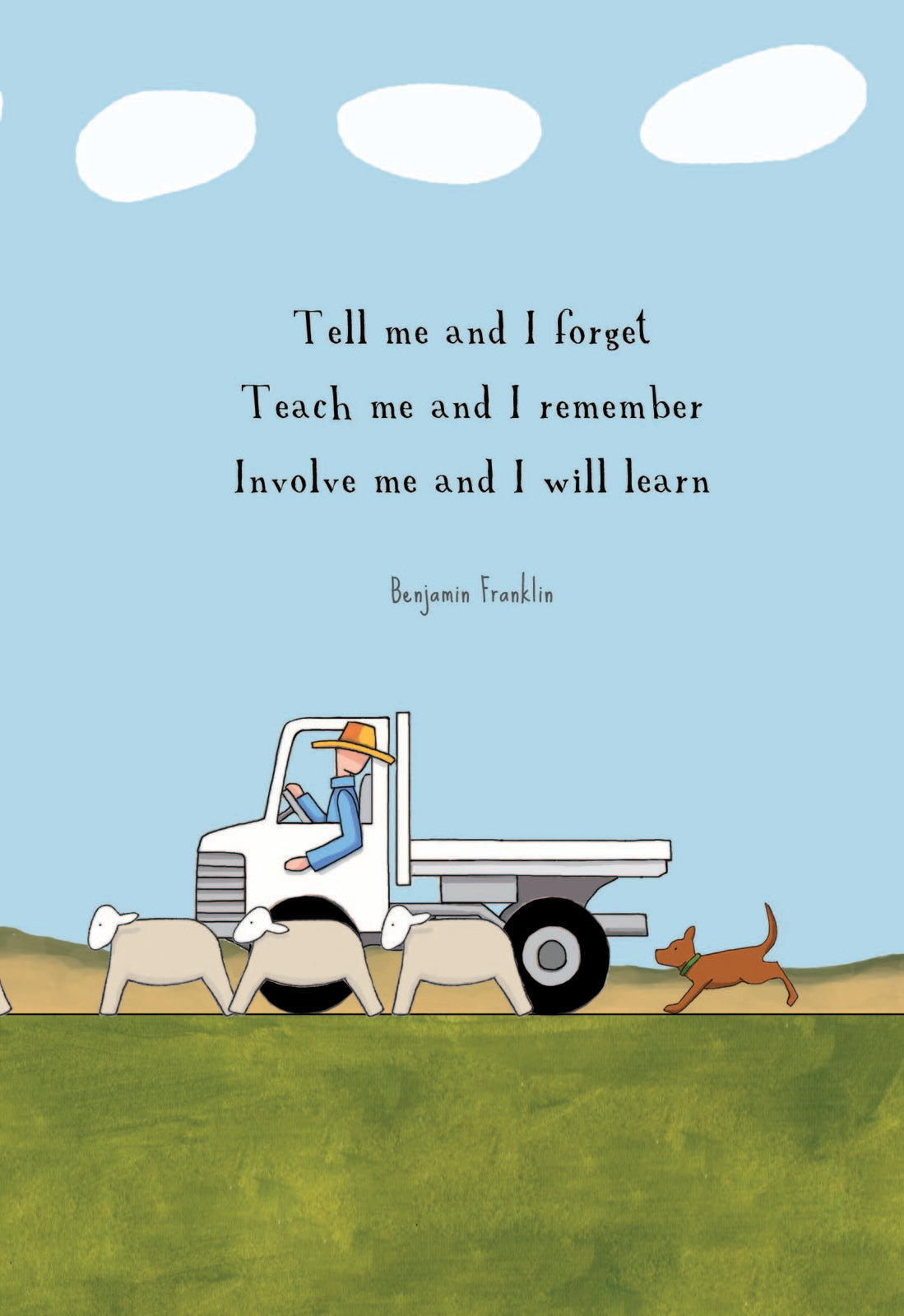 Mill &amp; Hide - Red Tractor Designs - Greeting Card - Educating Dog