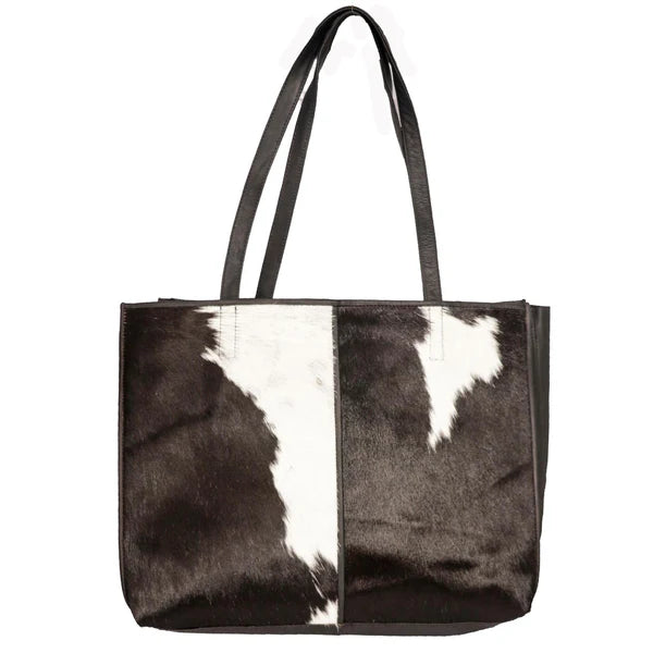 Cowhide Tote Bag - Black