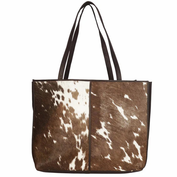 Cowhide Tote Bag - Brown