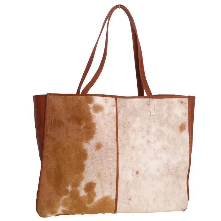 Cowhide Tote Bag - Tan