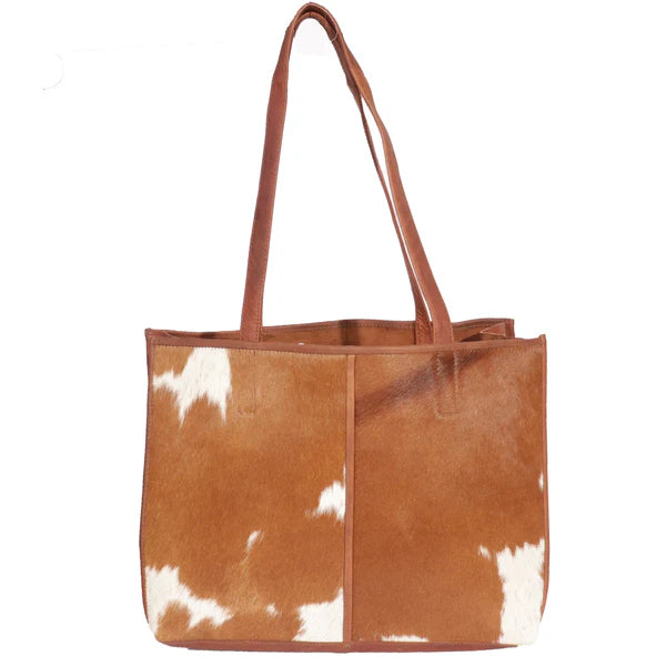 Cowhide Tote Bag - Tan