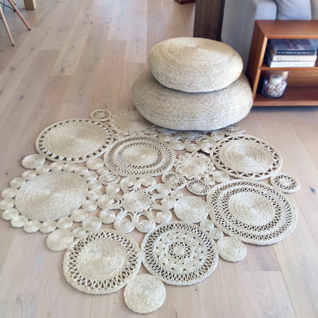 Jute Floor Rug - Retro