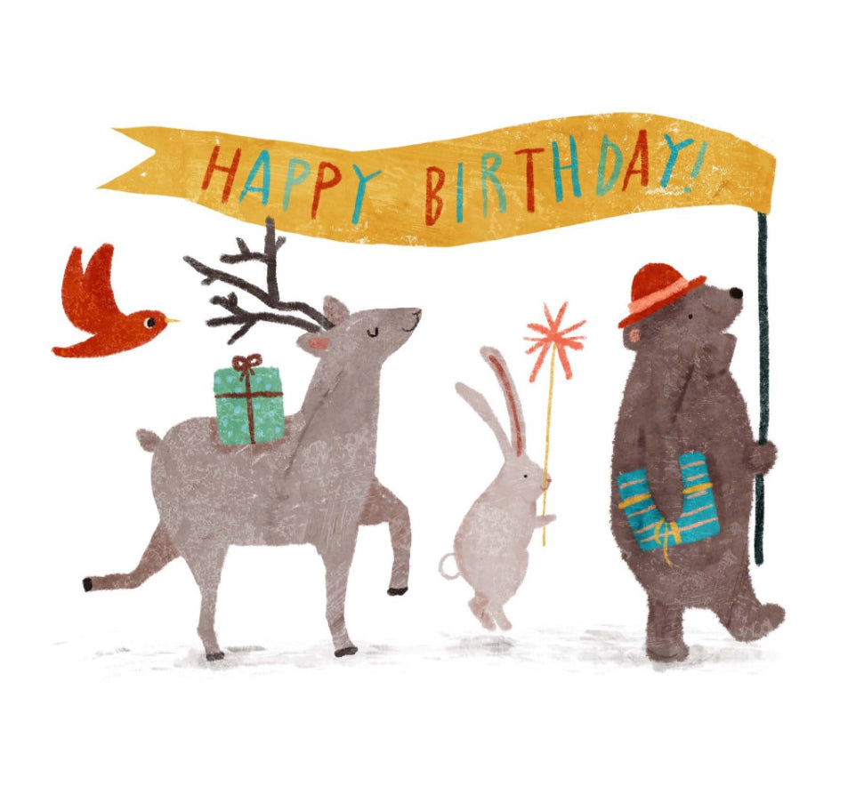 Greeting Card - Happy Birthday Animals