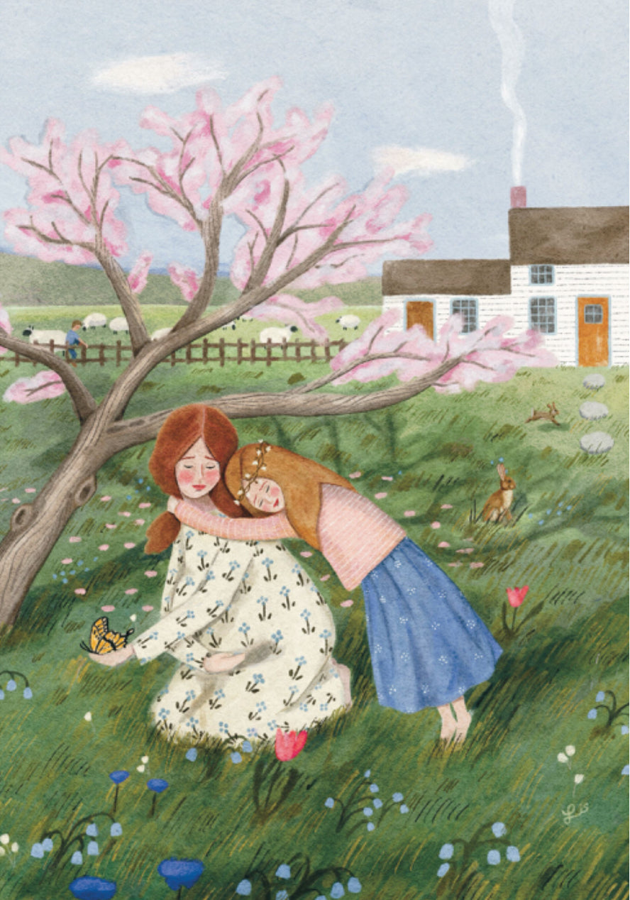 Greeting Card - Mother & Daughter in Countryside