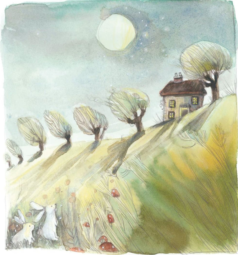 Greeting Card - House in Moonlight