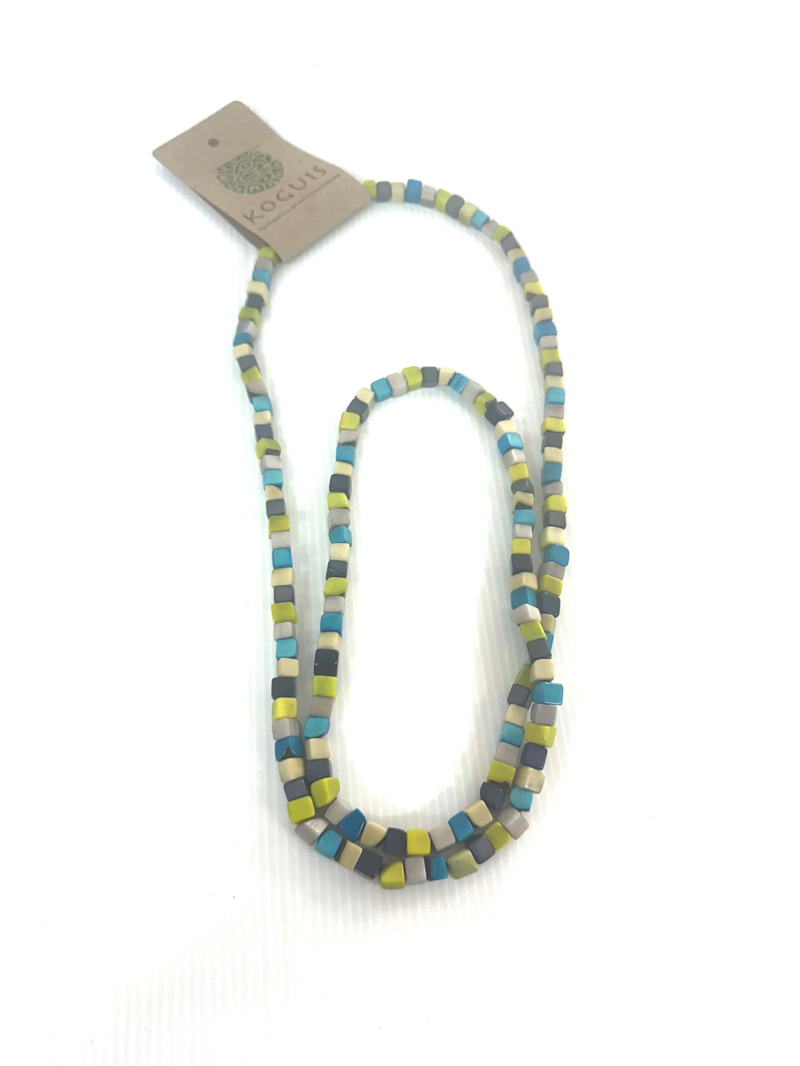 Mini Tagua Cube Multicolour Necklace