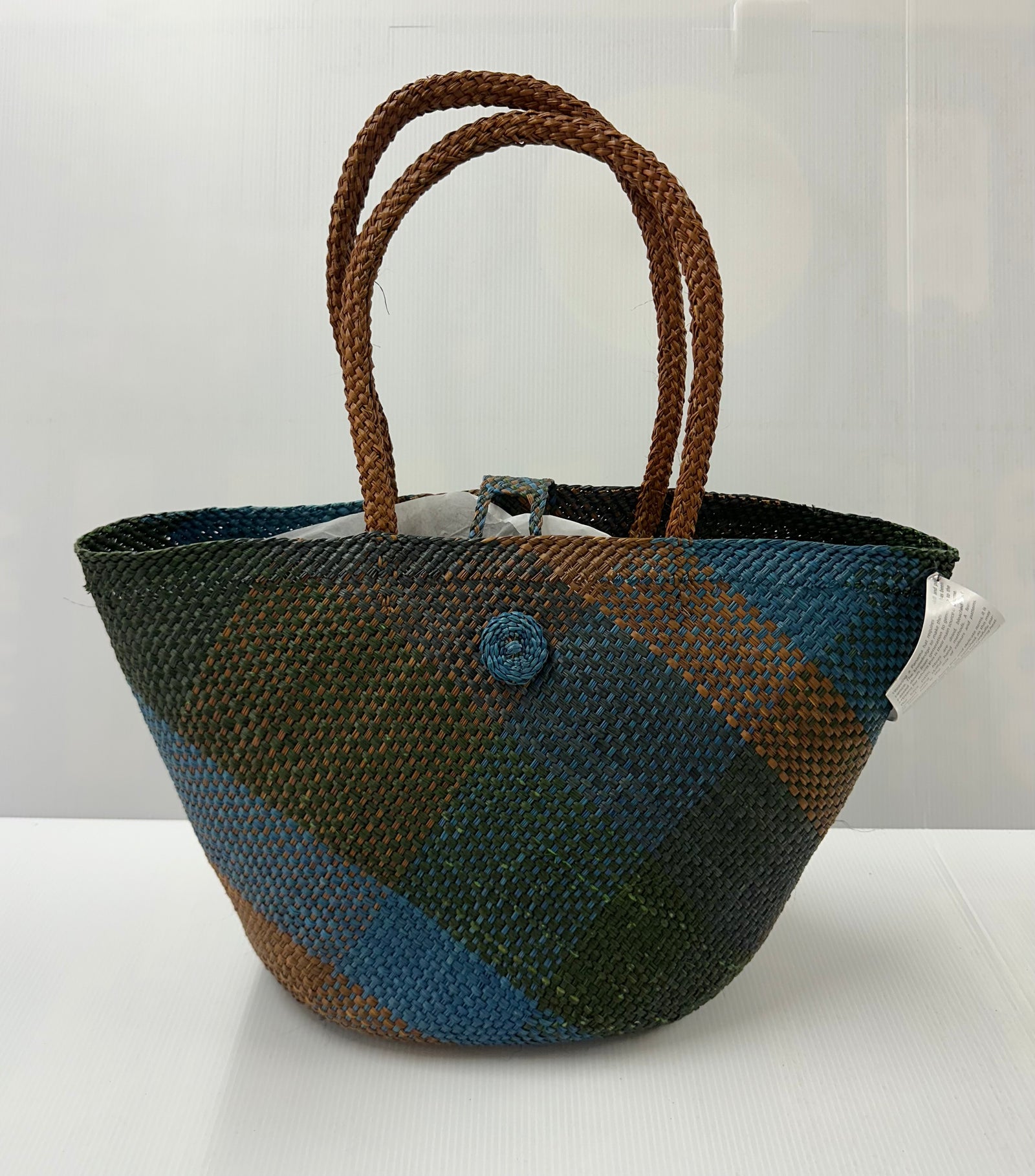 Hand Woven Panama Bucket Handbag - M