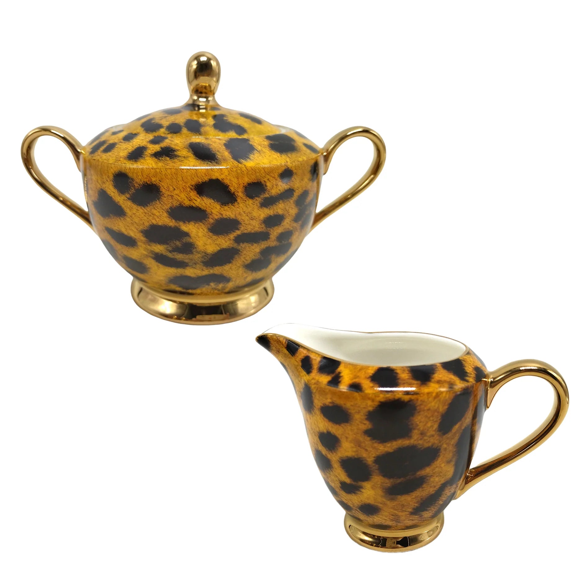 Leopard Stripe Sugar and Creamer Set