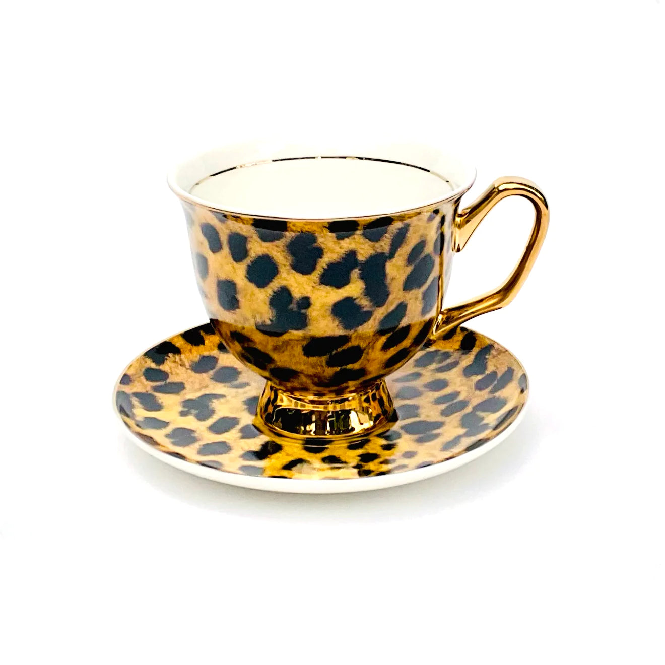 XL Leopard Print Teacup & Saucer