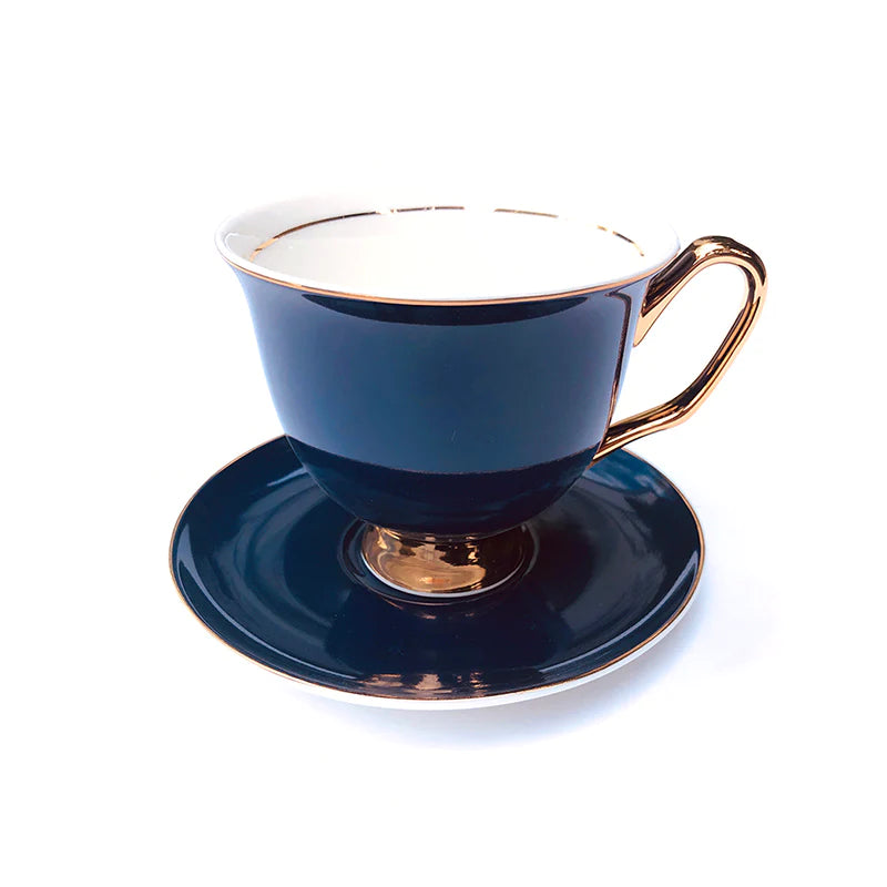 XL Navy Teacup & Saucer