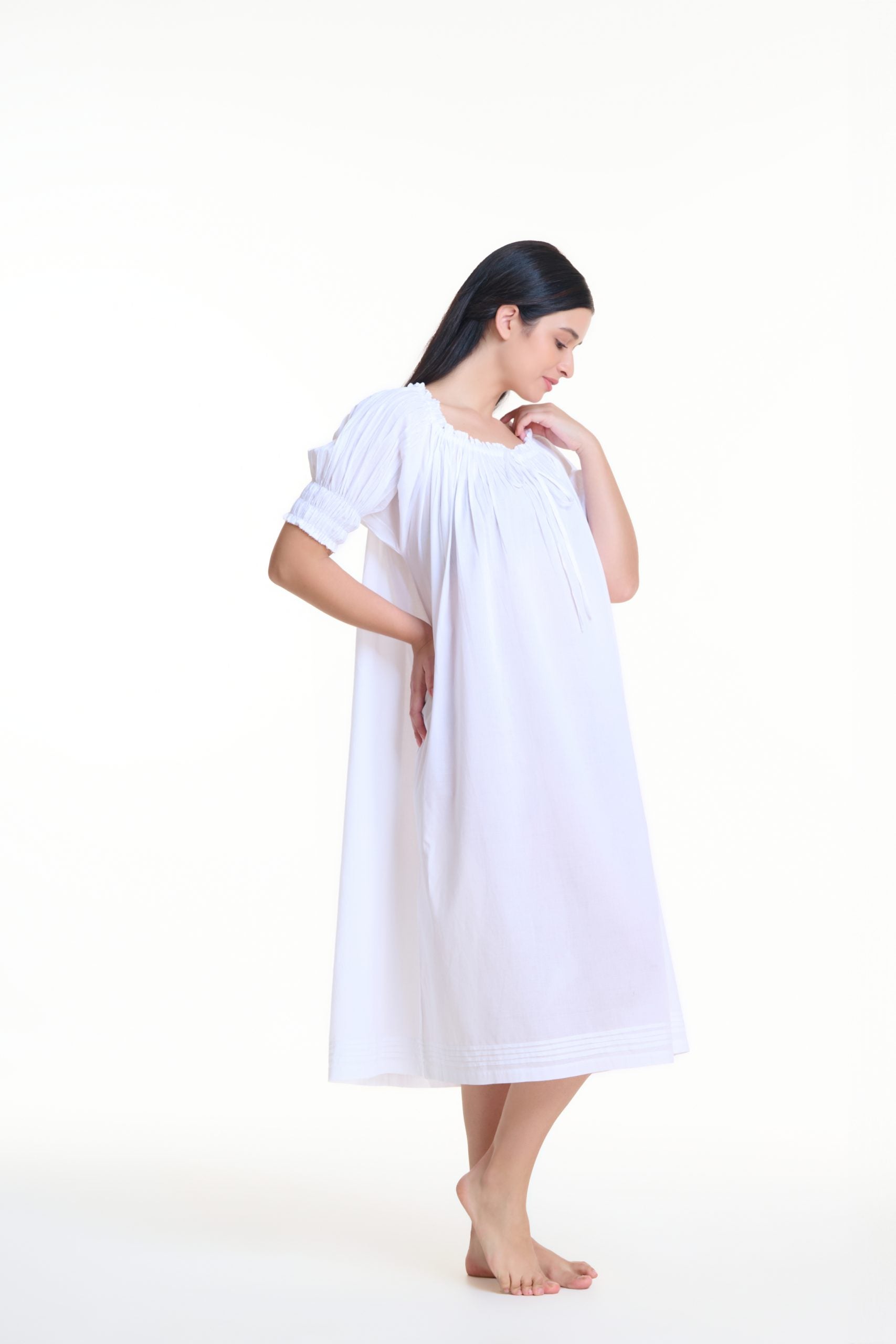 Nightie - Pin Tuck Short Sleeve