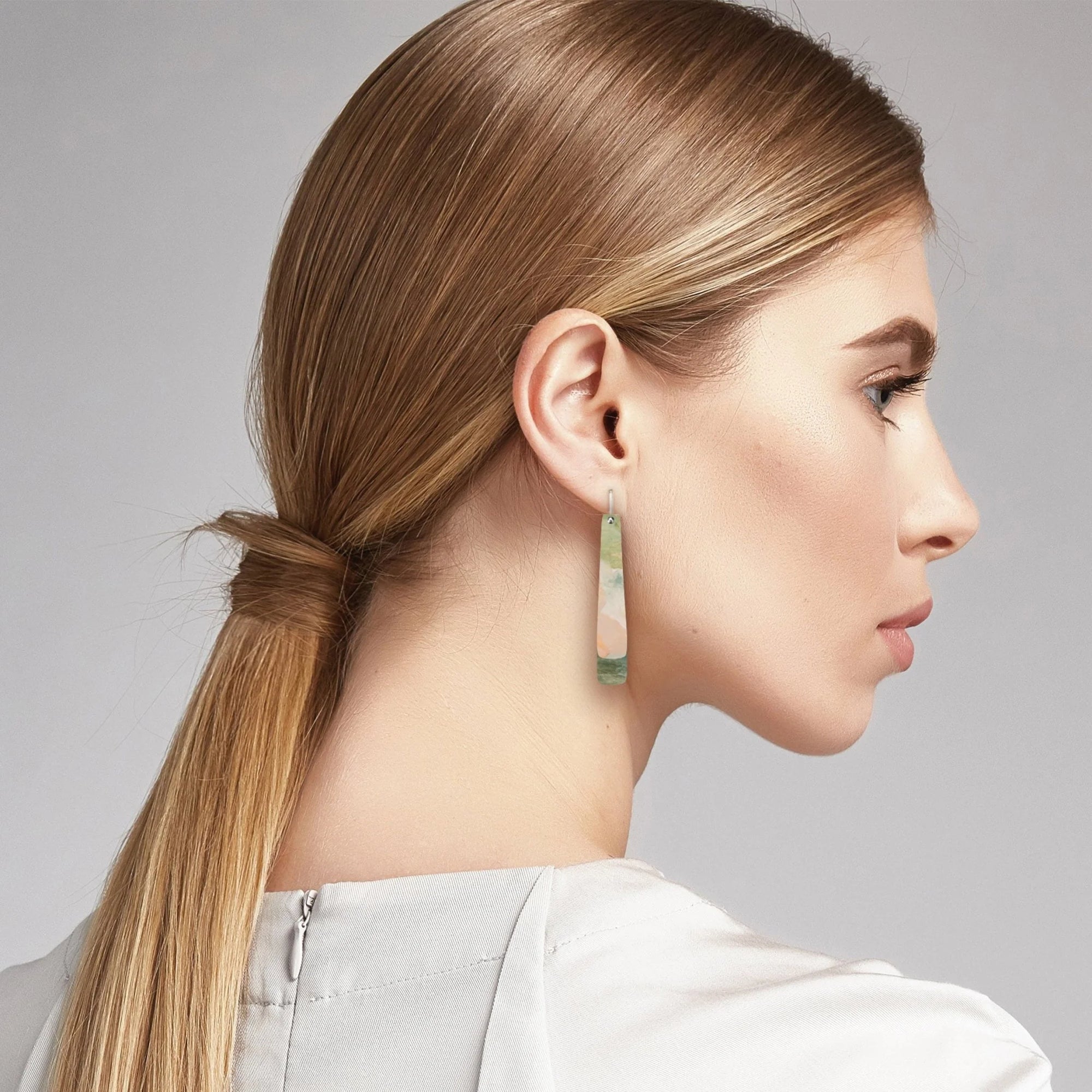 Kiasmin 2 Aura Layered Baton Drop Earrings