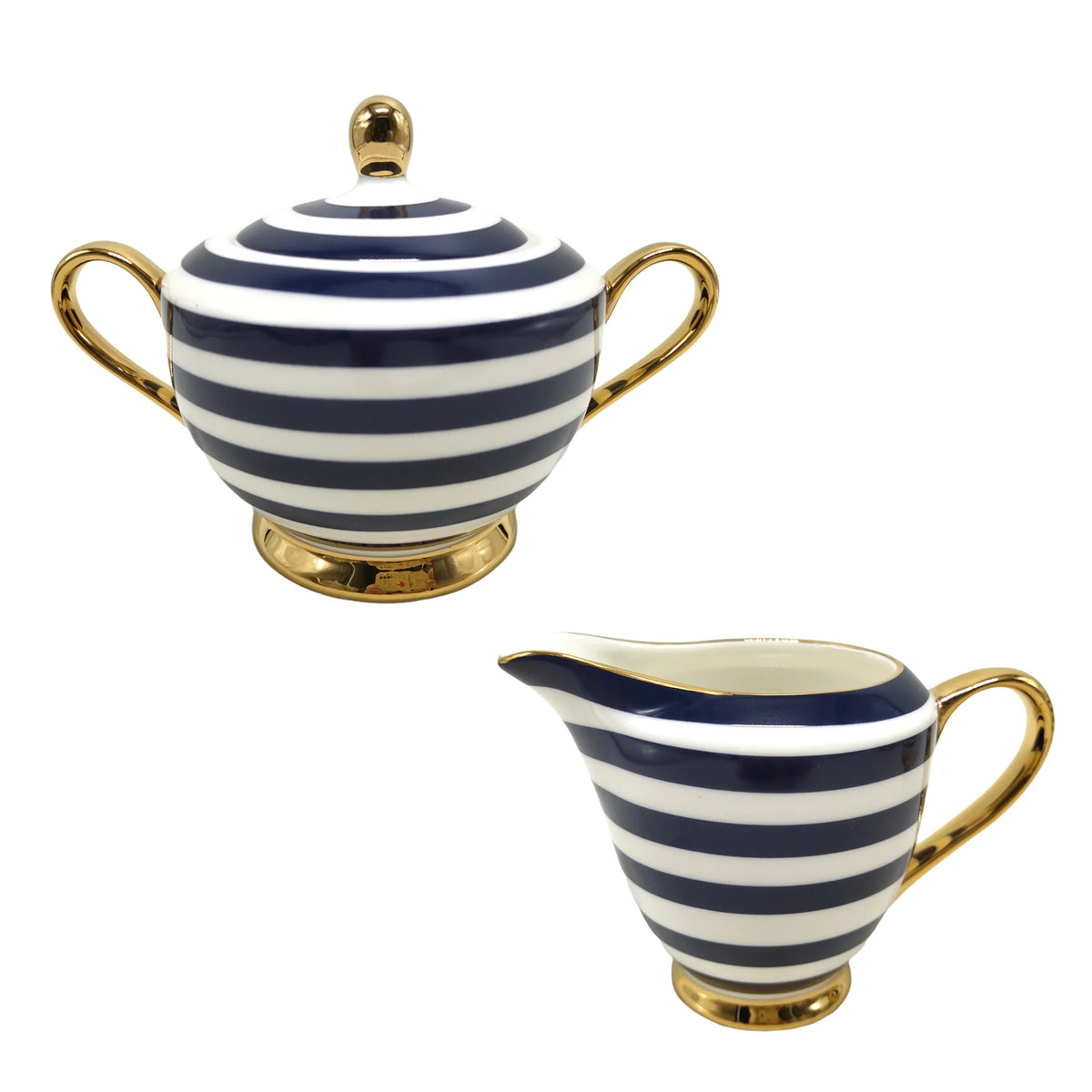 Mill &amp; Hide - Lyndal T - Navy Stripe Sugar and Creamer Set