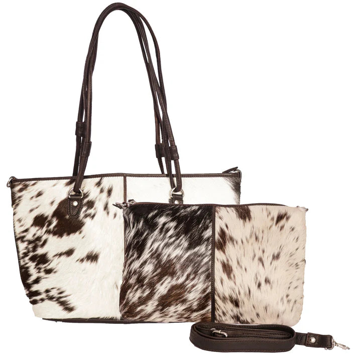 Cowhide Bag Set - Brown