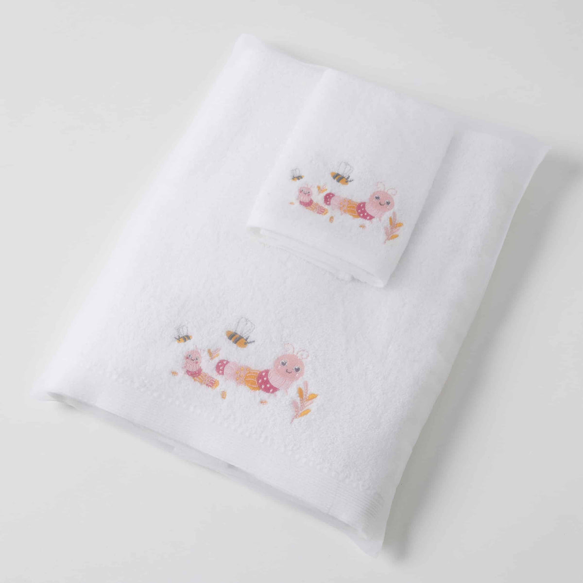 Little Critters Pink Bath Towel &amp; Face Washer in Organza Bag