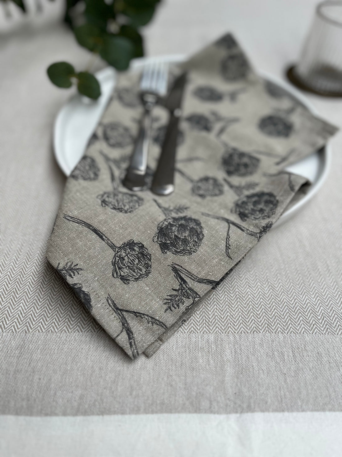 Artichoke Napkin - Set 4 Charcoal