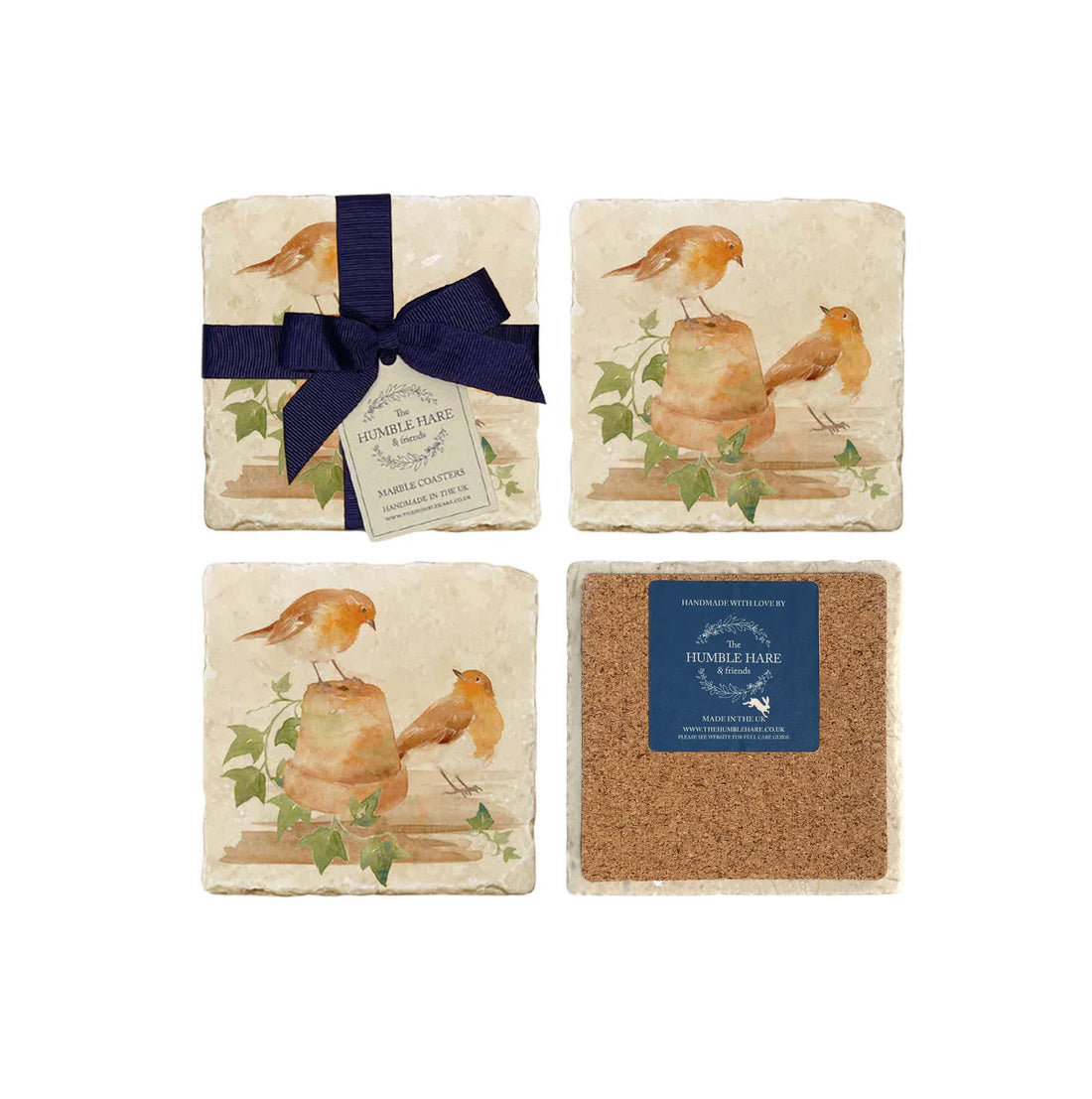 The Humble Hare - The Rabble of Robins Coasters (pair)