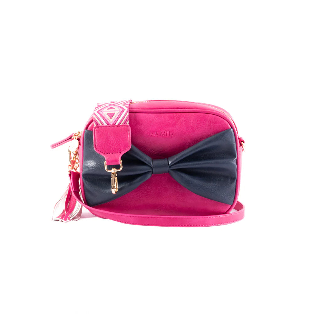 Sally with a Bow - Pink / Navy