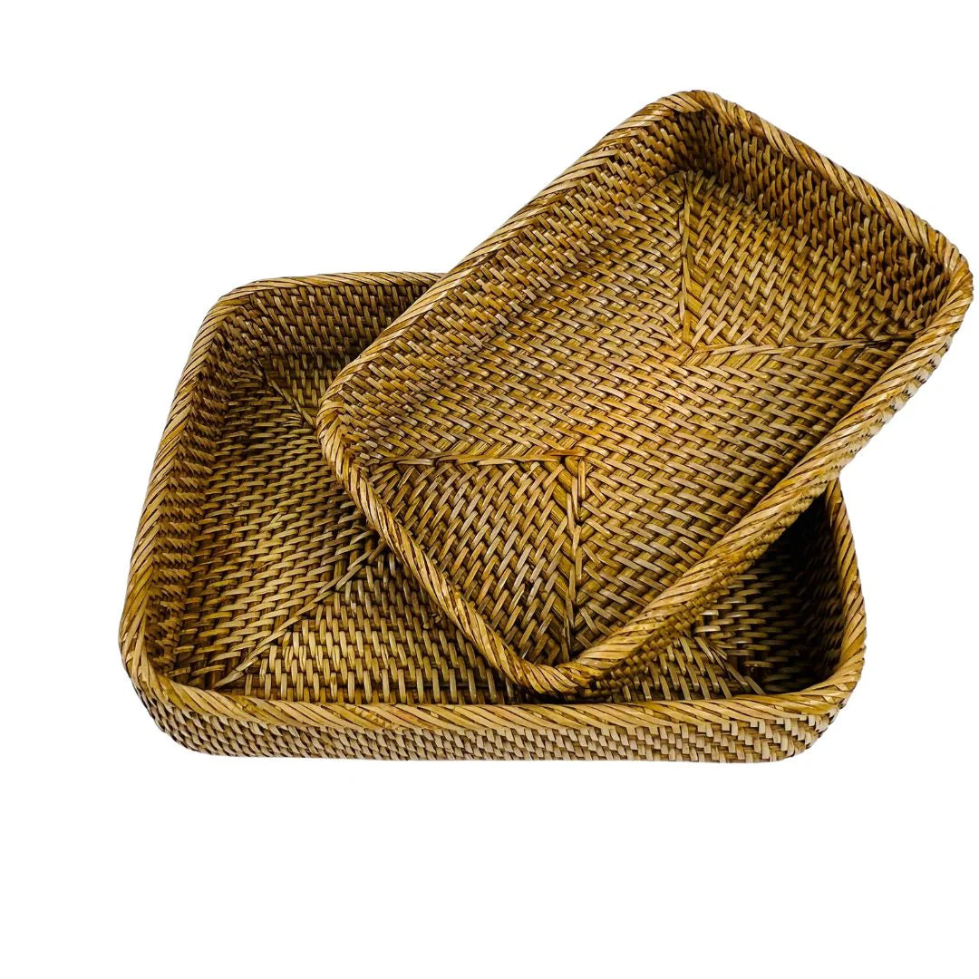 Rattan Display Tray - Brown