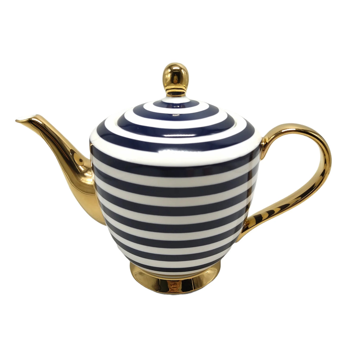 Navy Stripe Teapot